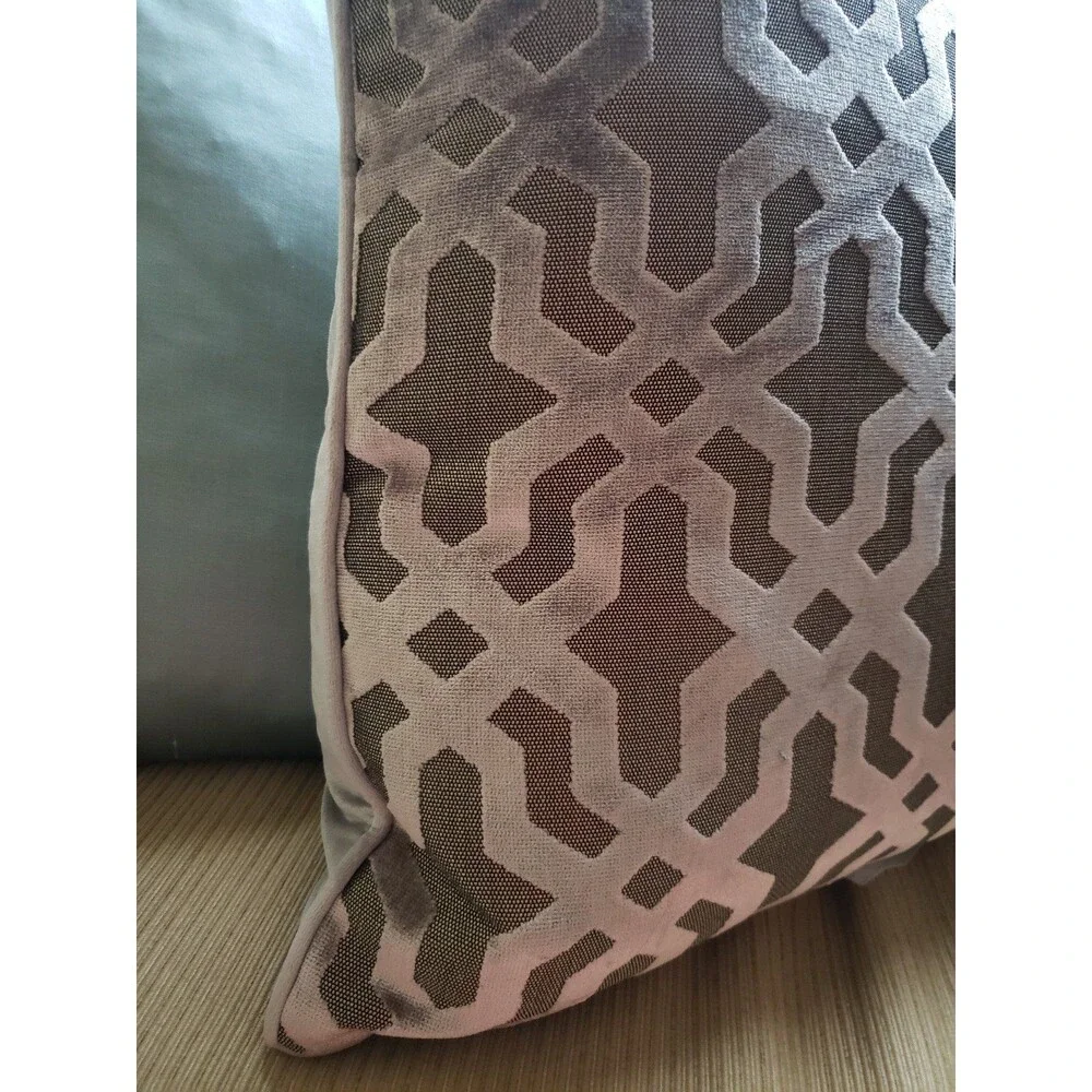 Burnt Out Geometric Square Throw Pillow
